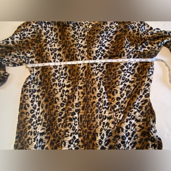Jazz USA Leopard Print Open Front Long Sleeve Womens 5x Shrug Jacket - Picture 3 of 8